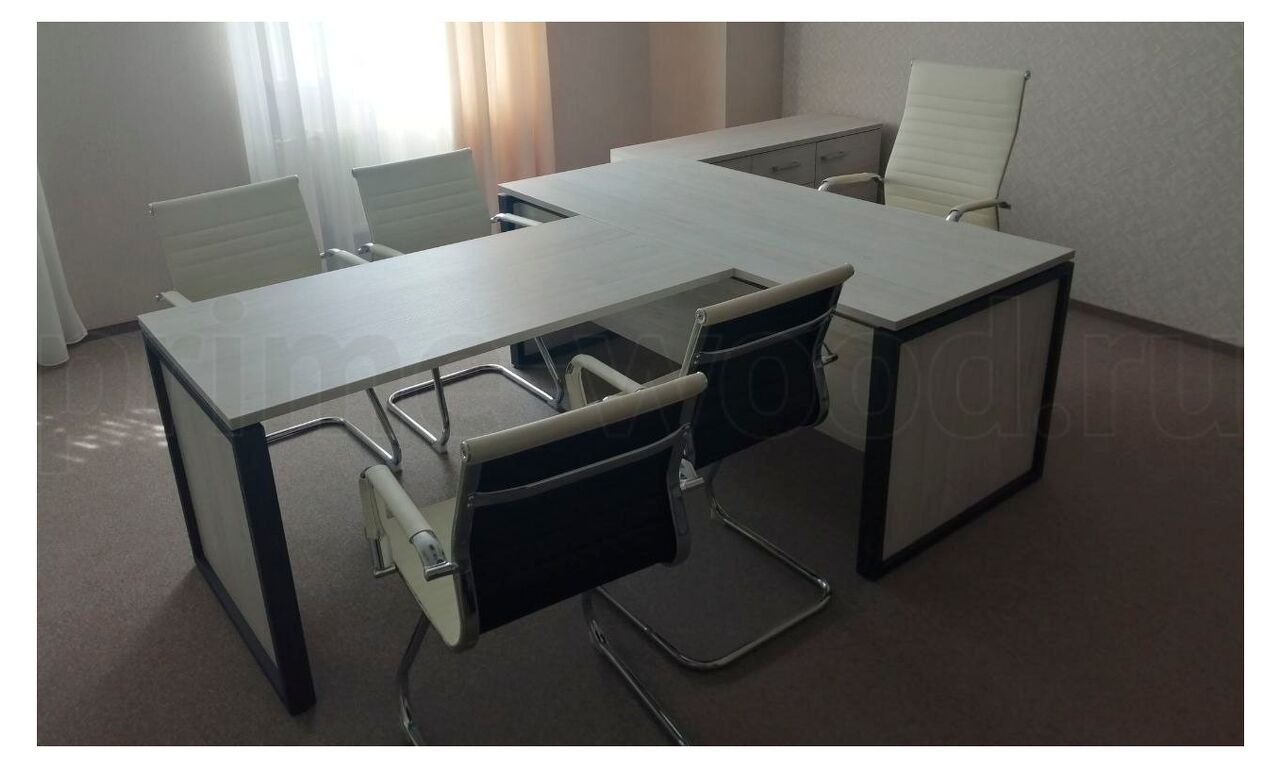 Стол руководителя Аргентум 180x90x75 цвет: Сосна Винтер - фото со сборки