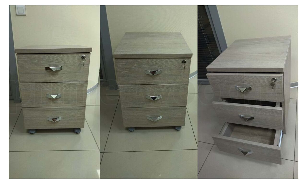 Тумба мобильная ONIX 44x46x62 цвет: Дуб Аттик - фото со сборки