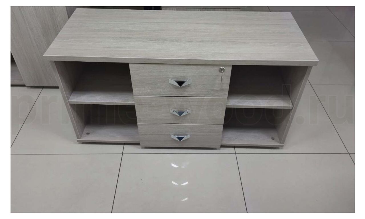 Тумба сервисная с ящиками ONIX 110x46x58 цвет: Дуб Аттик - фото со сборки