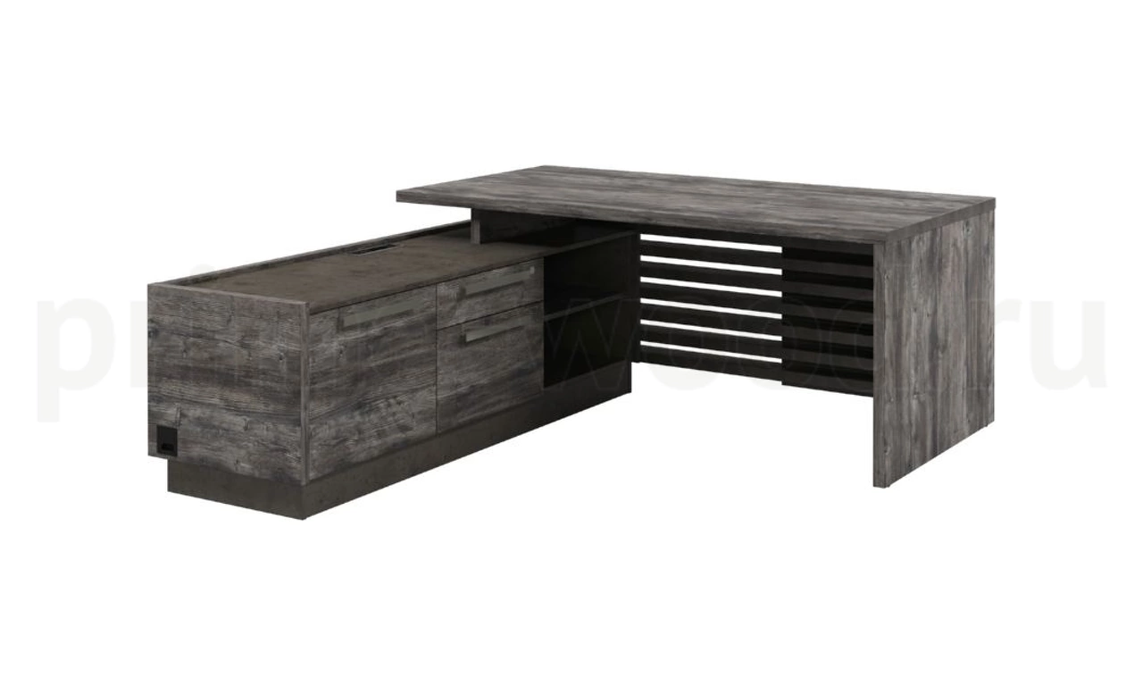 Стол с опорной тумбой с блоком розеток (левый) Vestar 180x203x75 - фото 1