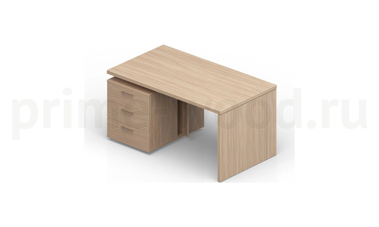 Стол на опорной тумбе 3 ящика левый NORMAN 160x90x74 - фото 0