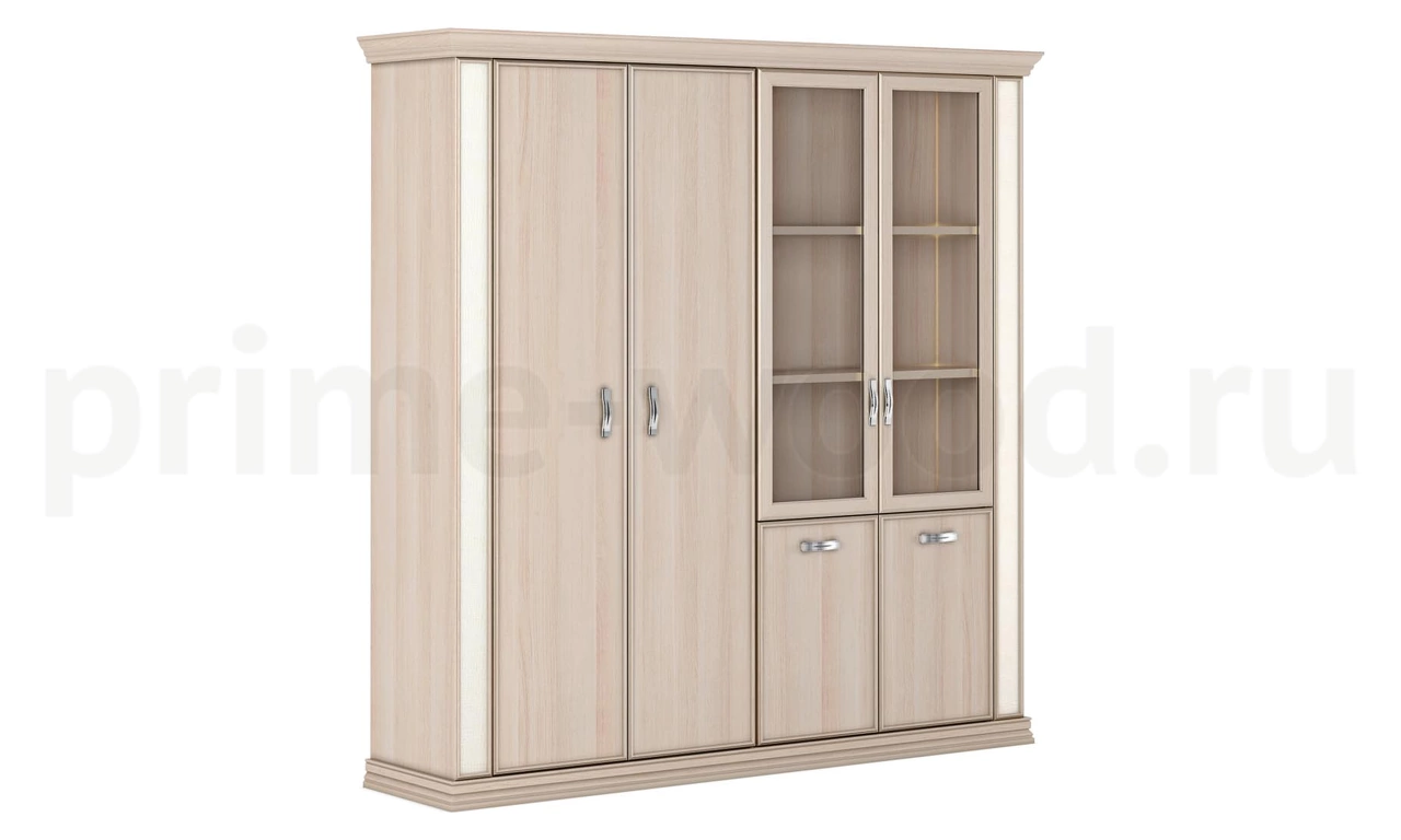 Шкаф комбинированный (глухие и стеклянные двери) PORTO 215x52x215 - фото 2