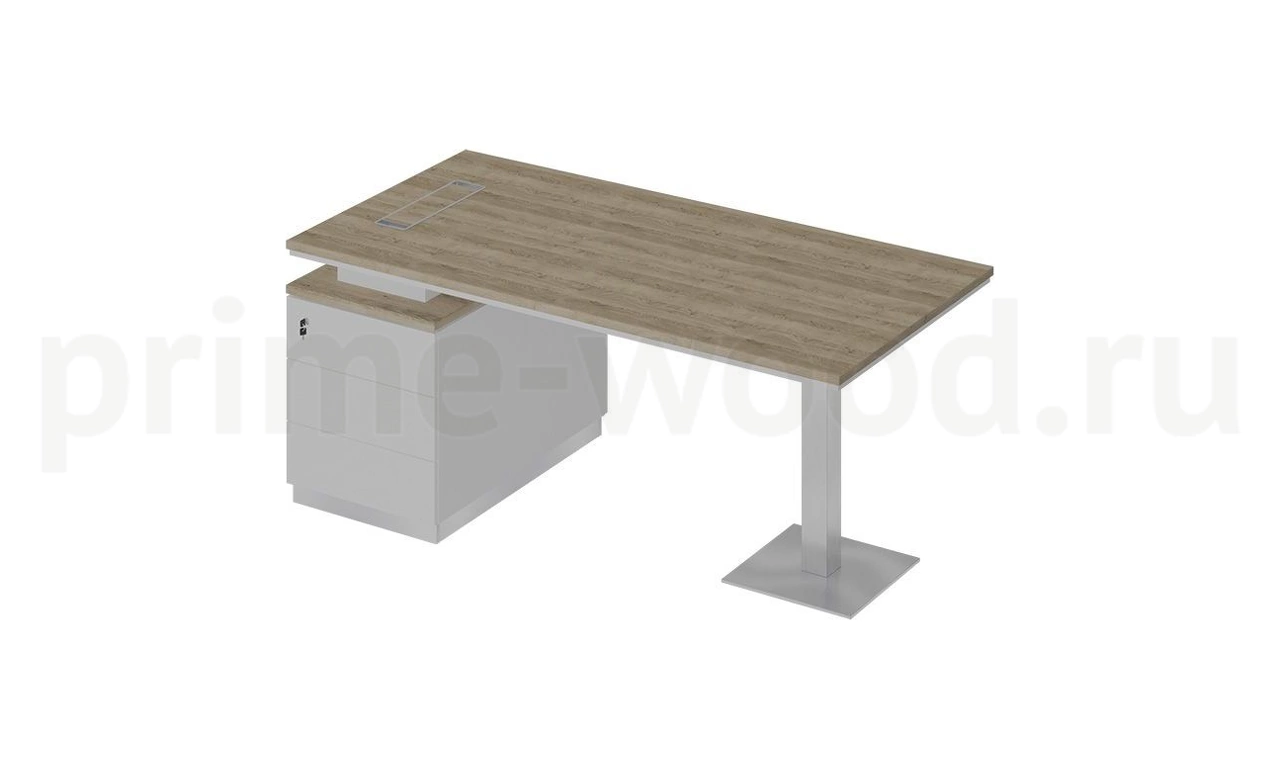 Стол руководителя на опорной тумбе (левый) City 180x90x75 - фото 1